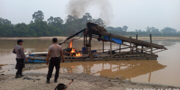 Polsek Cerenti Tindak Lanjuti Pengaduan Masyarakat Melalui Layanan Kepolisian 110, Satu Rakit PETI Ditindak