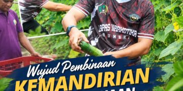 *WUJUDKAN PEMBINAAN KEMANDIRIAN WARGA BINAAN LAPAS NARKOTIKA RUMBAI SUKSES PANEN TIMUN*