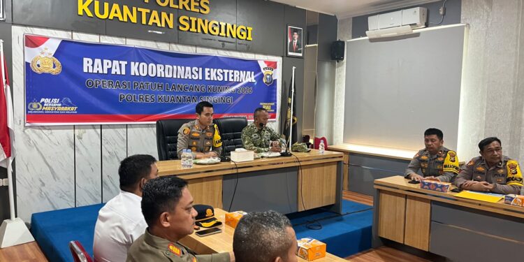 Kapolres Kuansing Pimpin Rapat Eksternal Operasi Patuh Lancang Kuning 2026, Tekankan Sinergi dan Pendekatan Humanis