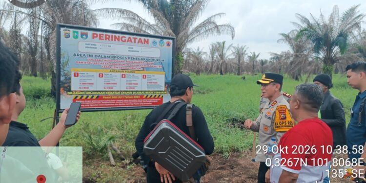 Polres Pelalawan Pasang 76 Plang Peringatan di Lahan Bekas Karhutla 228 Hektare di Rantau Baru