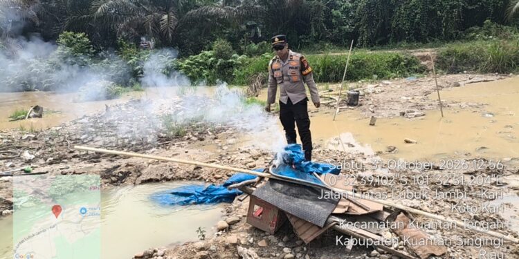 Respons Pengaduan Layanan Kepolisian 110, Polres Kuansing Cek Dugaan Aktivitas PETI di Desa Koto Kari