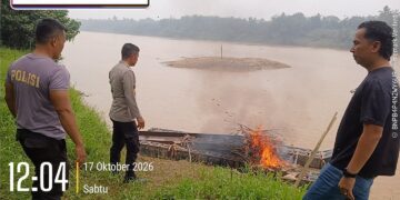 Polsek Benai Tindak PETI di Dua Desa, Satu Rakit Tambang Emas Ilegal Dimusnahkan