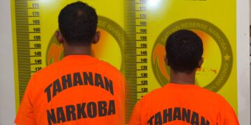 Polres Kuansing Tangkap Dua Pria Terkait Peredaran Sabu, 13 Paket dengan Berat Kotor 2,63 Gram Disita